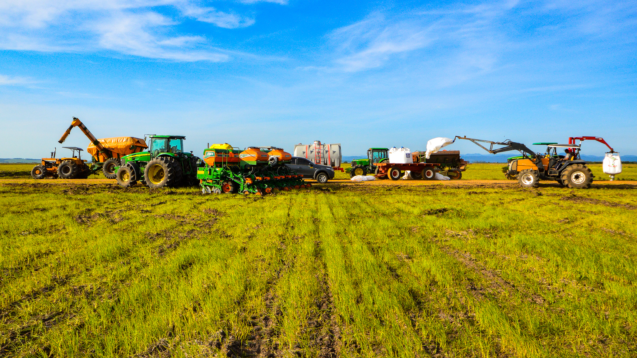 landscape photo of crops and farm machinery, University of Arizona
