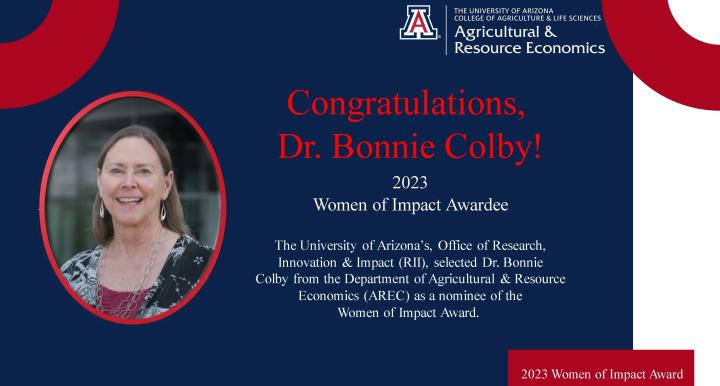 Dr. Bonnie Colby, Women of Impact Award 2023